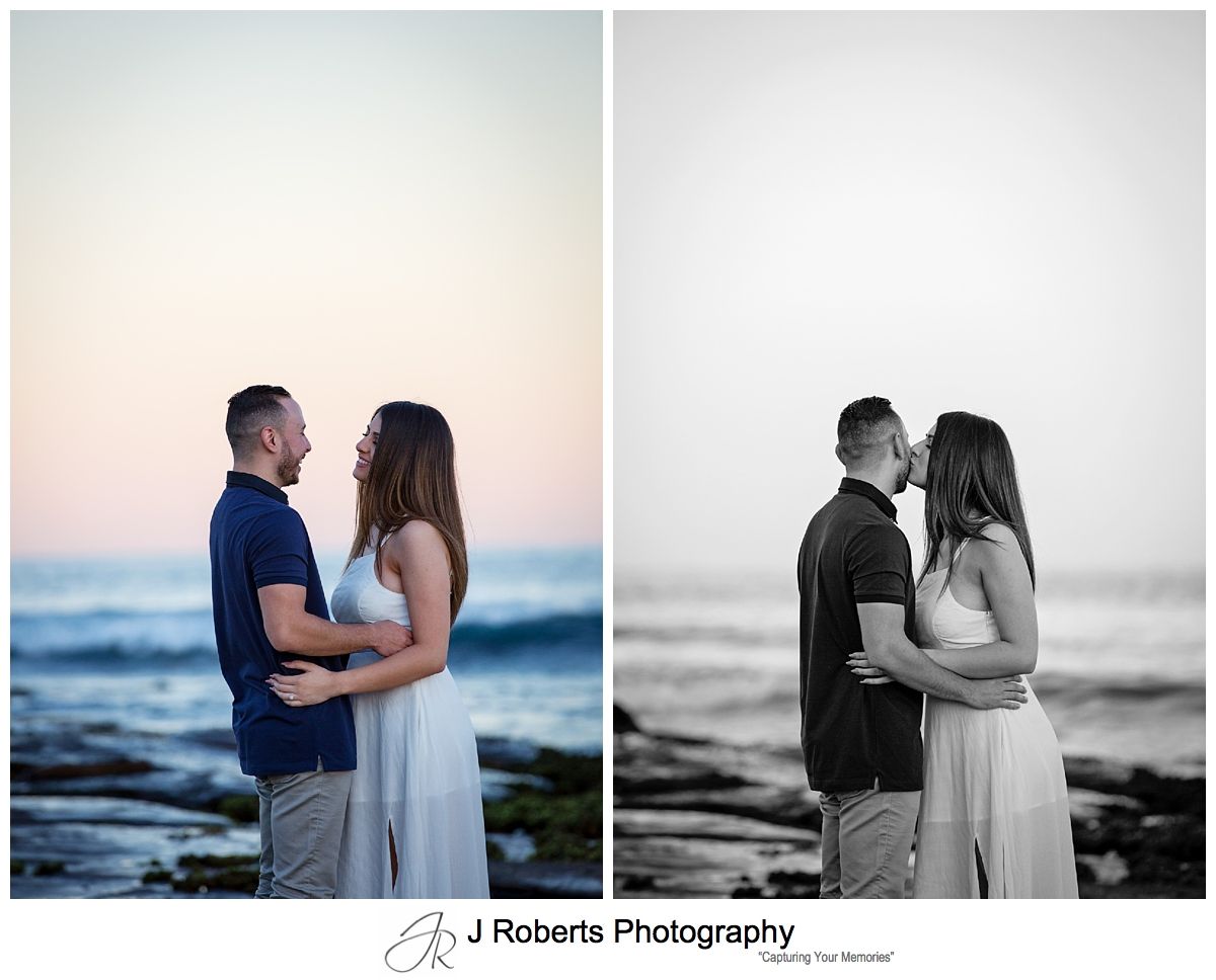 Engagement Portrait Photography Sydney during golden hour at North Narrabeen Rockpool